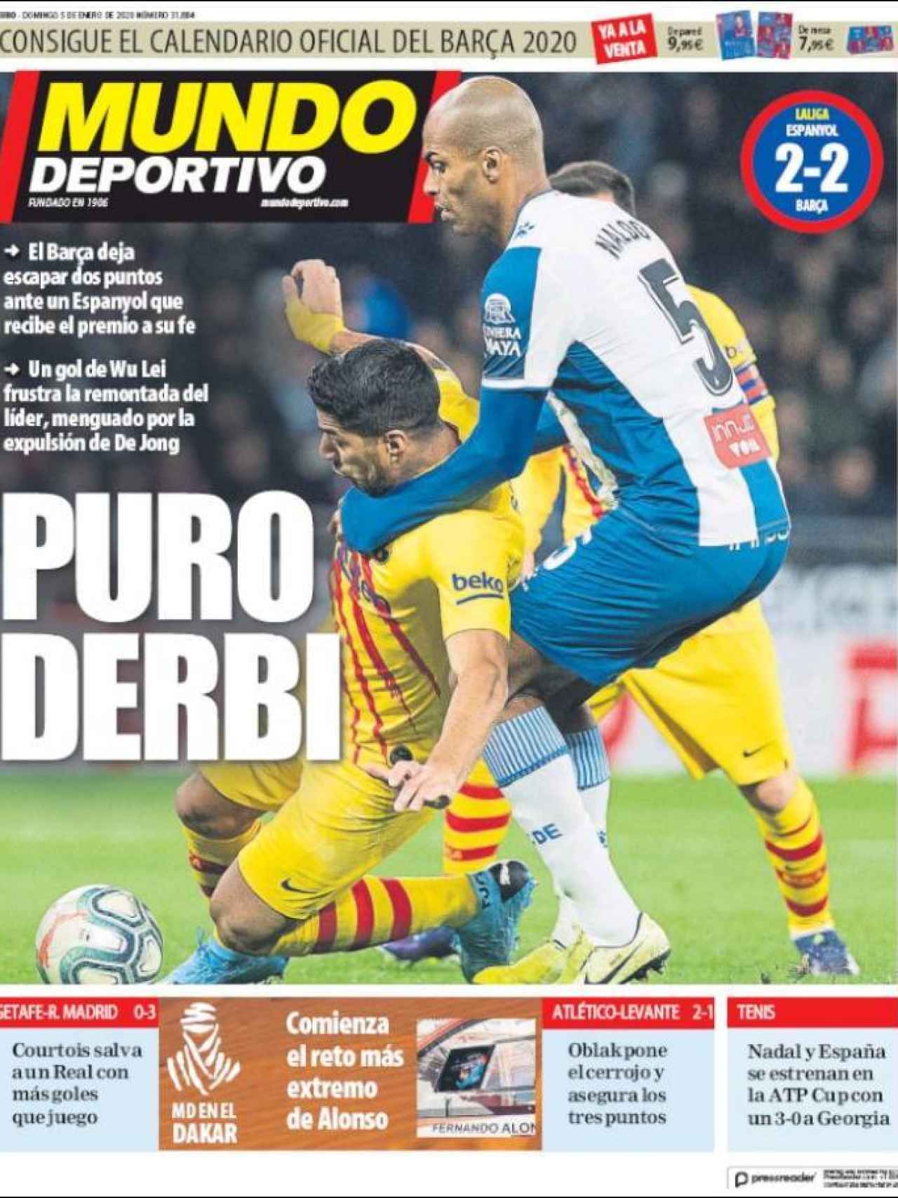 La portada del diario Mundo Deportivo (05/01/2020)