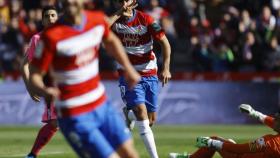 Montero celebra el gol ante el Mallorca