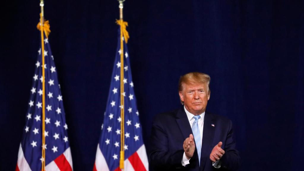 Donald Trump, presidente de EEUU, durante la convención evangélica en Miami.