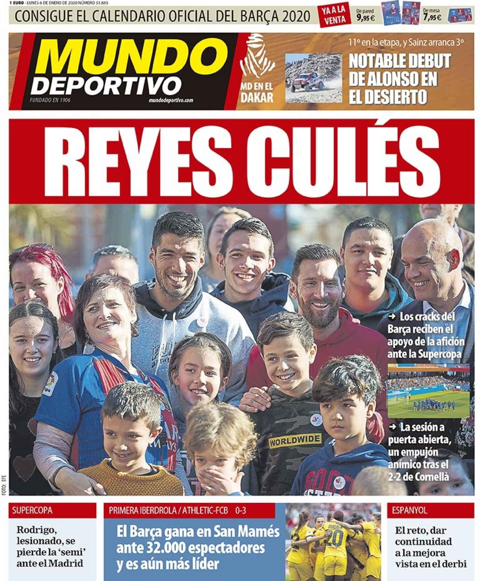 La portada del diario Mundo Deportivo (06/01/2020)
