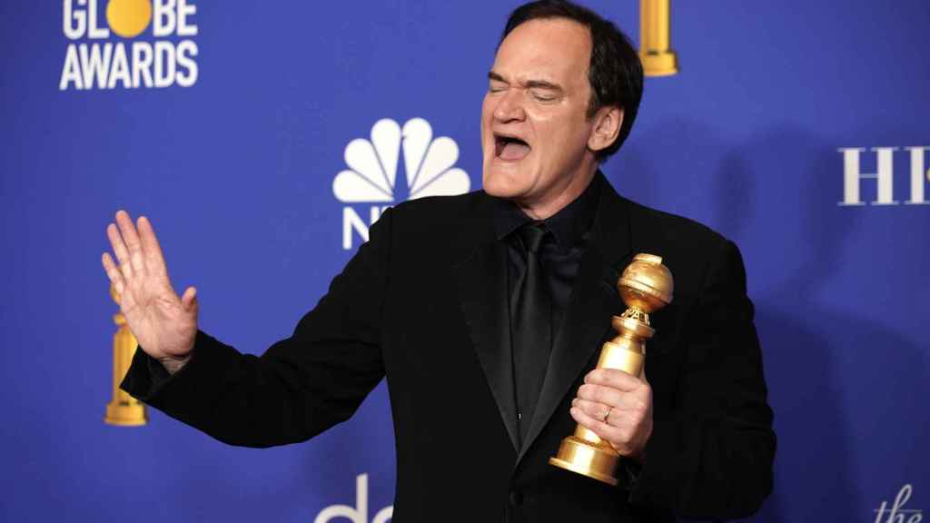 Tarantino con un Globo de Oro.