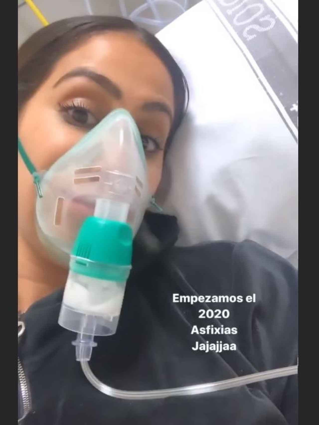 Pantallazo del 'storie' que ha subido Noemi Salazar en el hospital.