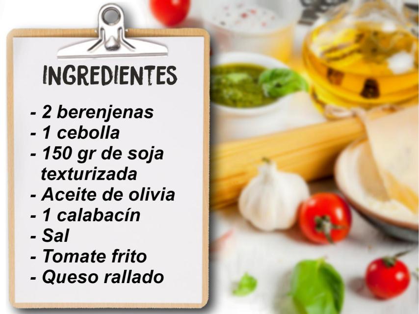 Los ingredientes de la berenjena rellenas de soja.
