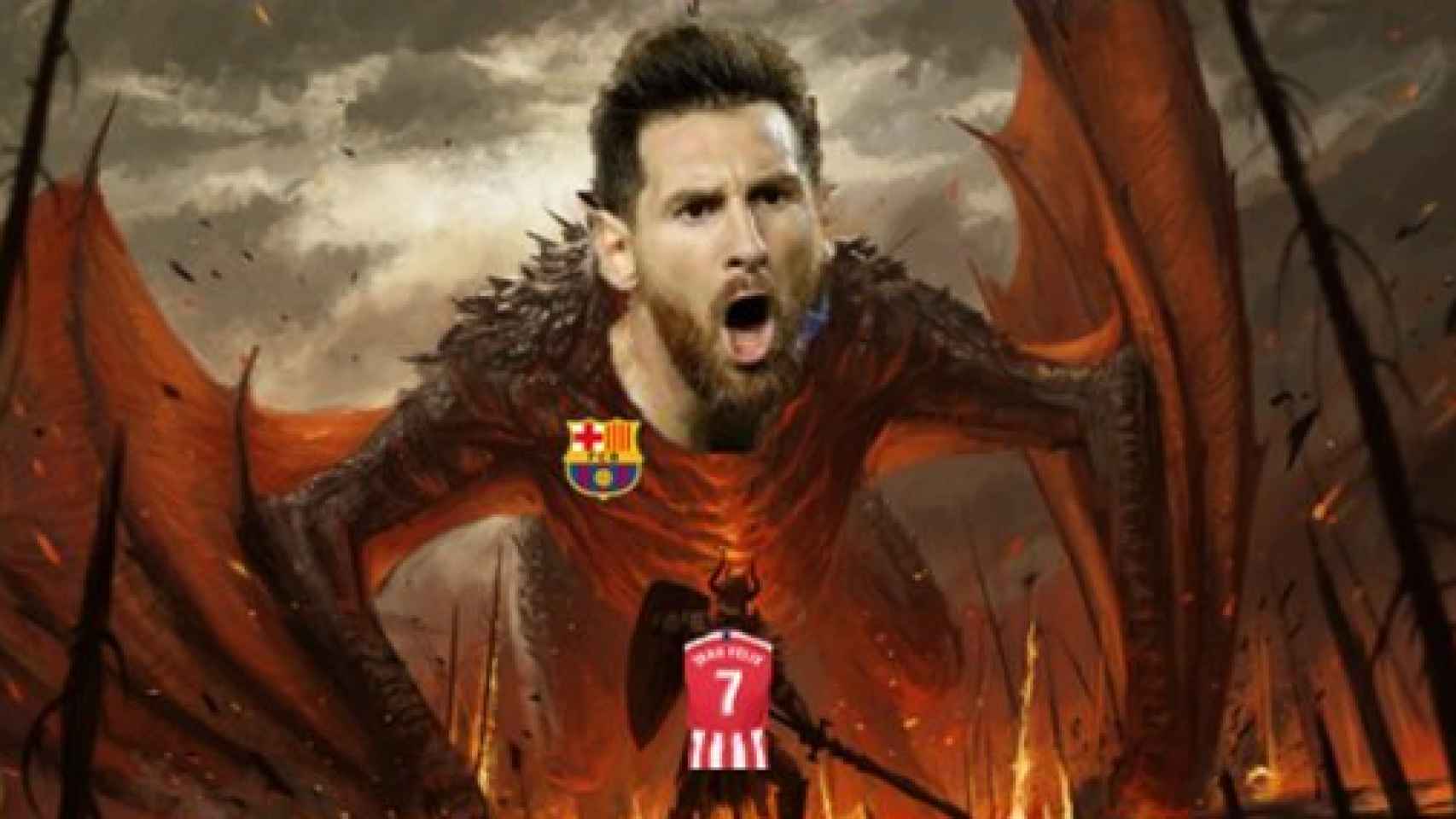 Meme del Barcelona - Atlético de Madrid de la Supercopa de España