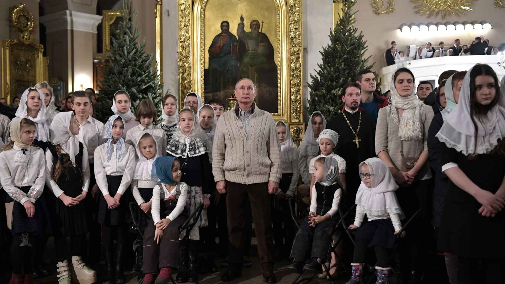 Putin celebrando la Navidad ortodoxa hace unos días