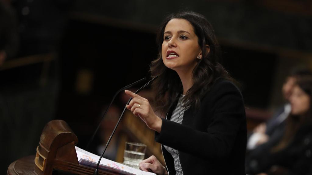 La líder de Ciudadanos, Inés Arrimadas, en su intervención en el Congreso este martes.