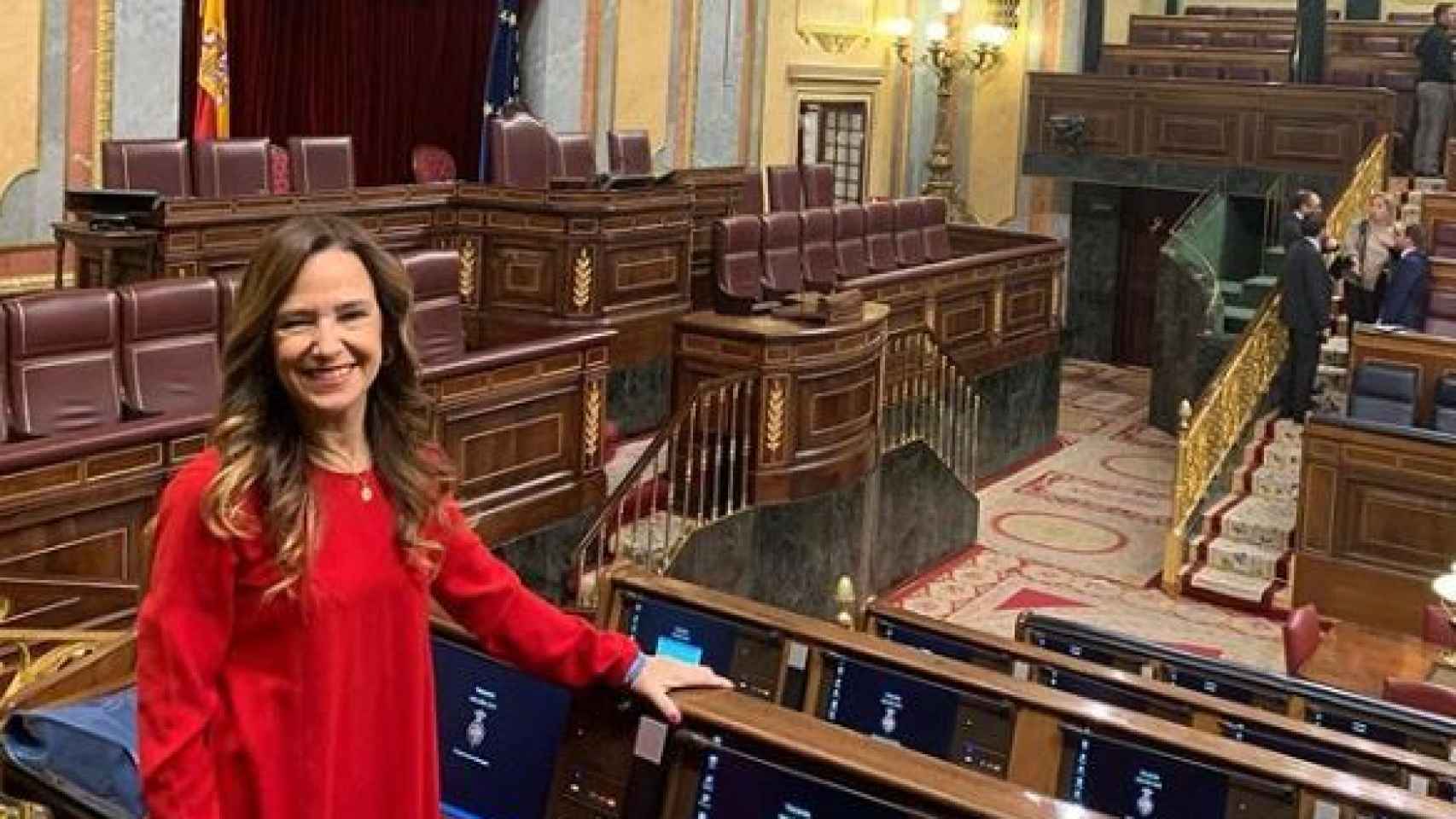 Teresa Jiménez-Becerril en el Hemiciclo del Congreso de los Diputados.