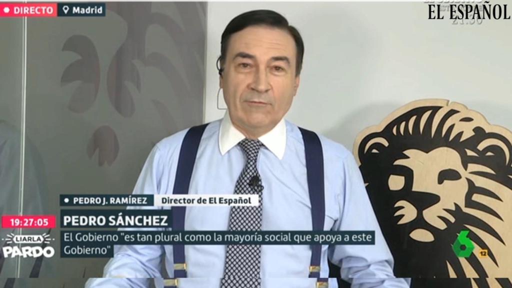 Un momento de la intervención del director de EL ESPAÑOL, Pedro J. Ramírez, en La Sexta.
