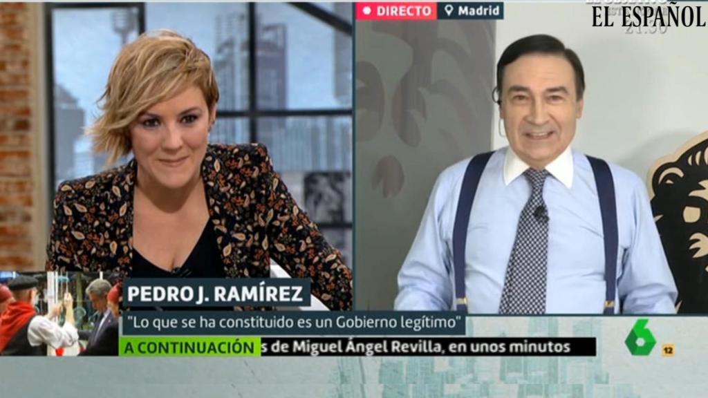 Pedro J. con Cristina Pardo en 'Liarla Pardo'.