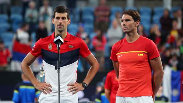 Novak Djokovic y Rafa Nadal, en la ATP Cup