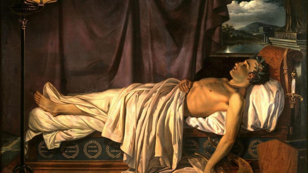 Byron en su lecho de muerte.