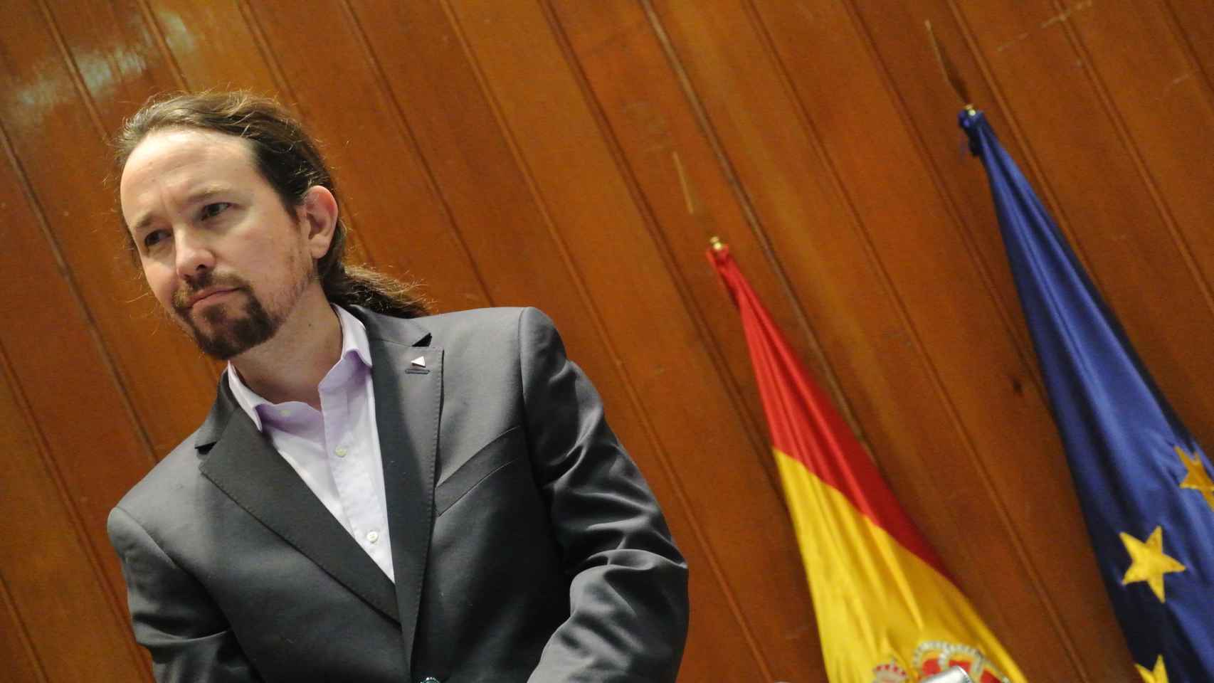 Pablo Iglesias, durante el acto de traspaso de carteras ministeriales, tras prometer su cargo.