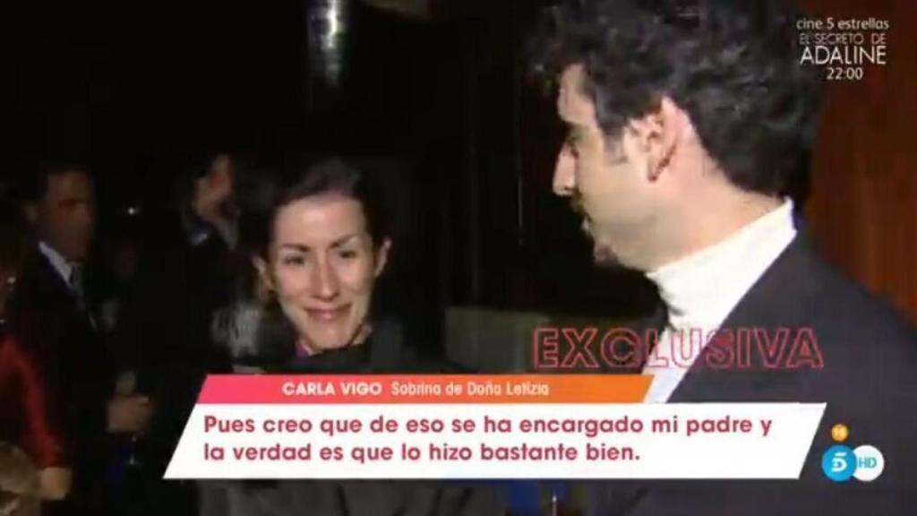 Carla Vigo hablando por el programa 'Viva la vida' de Telecinco.