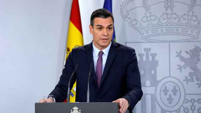 Pedro Sánchez durante la rueda de prensa tras el Consejo de Ministros.