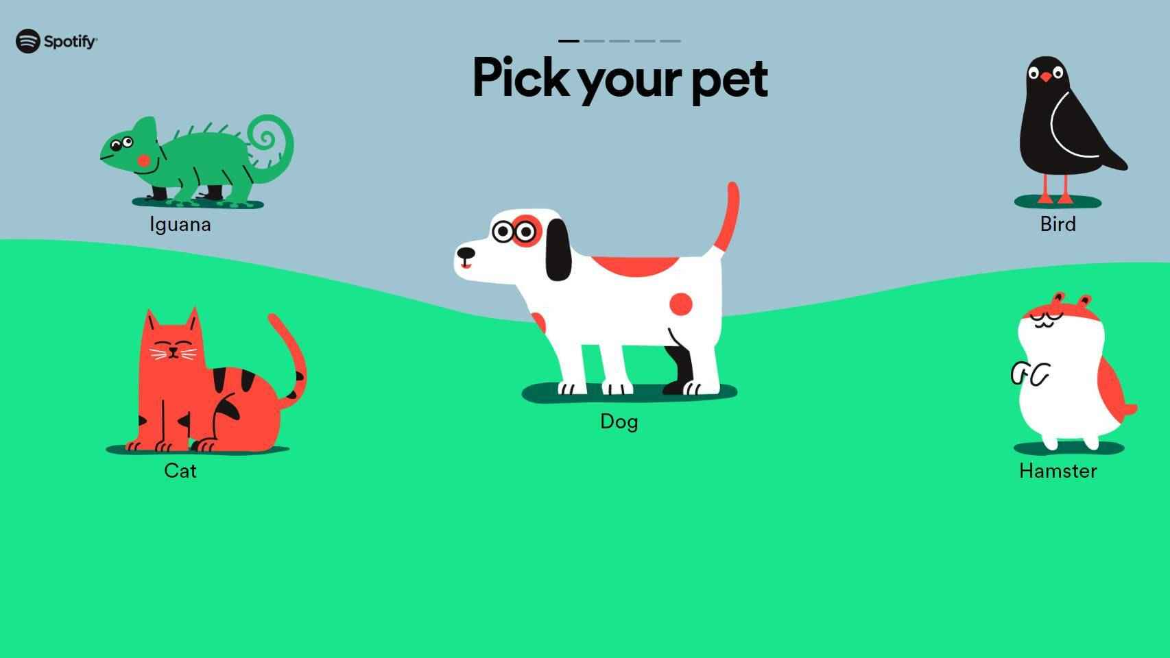 Selección de mascotas en Spotify Pets
