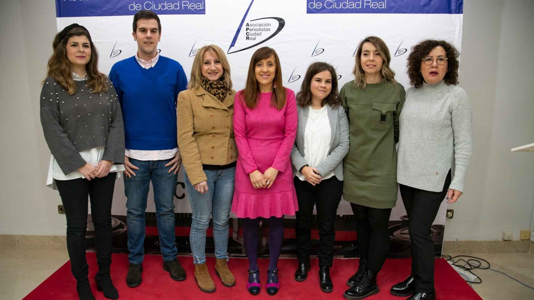 Jurado del XV Premio APCR de Periodismo con la presidenta de la Asociación de Periodistas de Ciudad Real,  Mar Gómez Torrijos, en el centro.