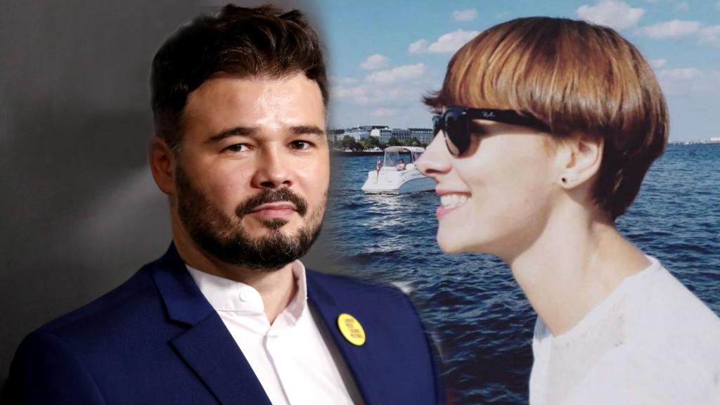Gabriel Rufián y su nueva novia, en un montaje de JALEOS.