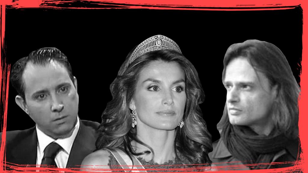 La reina Letizia, en el centro. A su izquierda, su primo David Rocasolano. A la derecha, el escritor argentino, Leonardo Faccio.