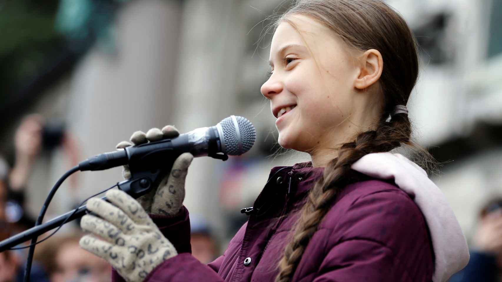 La activista sueca Greta Thunberg en Lausana (Suiza).