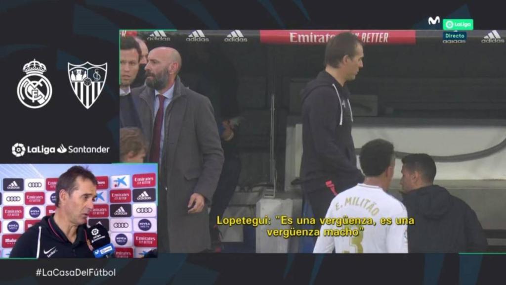 Lopetegui protesta por una decisión arbitral