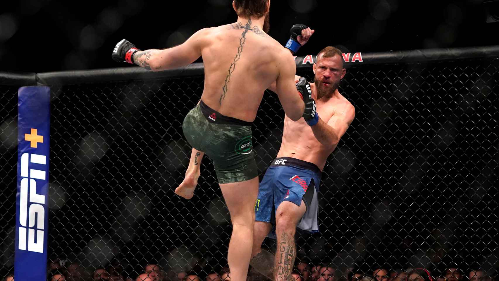 McGregor lanza una patada a Ferrone en el UFC 246