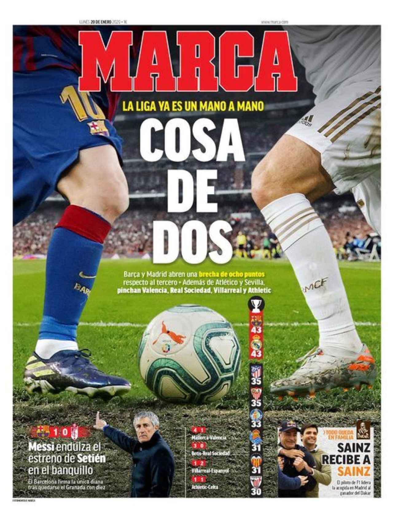 La portada del diario MARCA (20/01/2020)