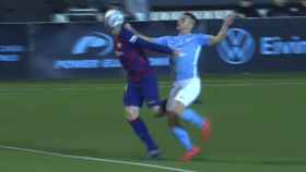 Falta de Rodado sobre Lenglet en el UD Ibiza - FC Barcelona de la Copa del Rey