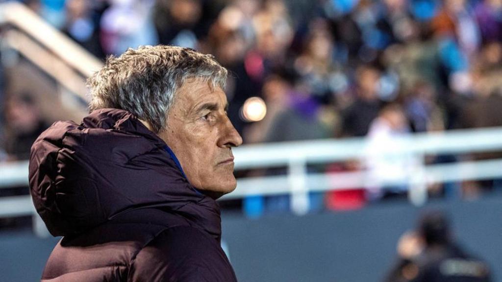 Quique Setién, durante el UD Ibiza - FC Barcelona