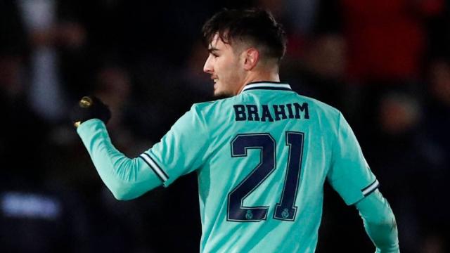 Brahim, en un partido del Real Madrid