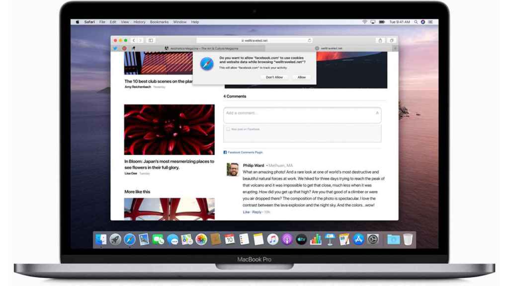 Navegador Safari en un MacBook Pro