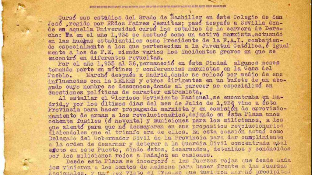 Informe sobre Manuel Iglesias Ramírez.