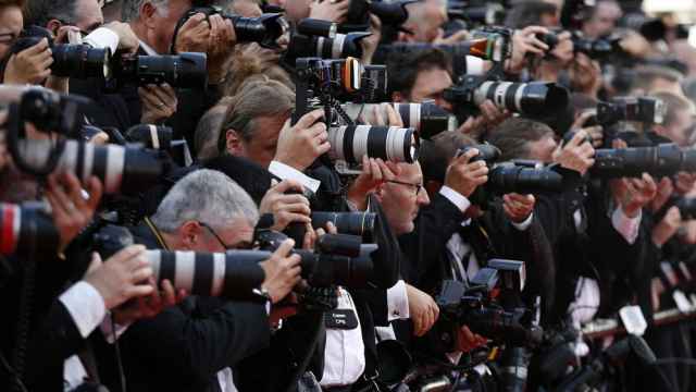 Fotógrafos en la alfombra roja del Festival de Cannes.