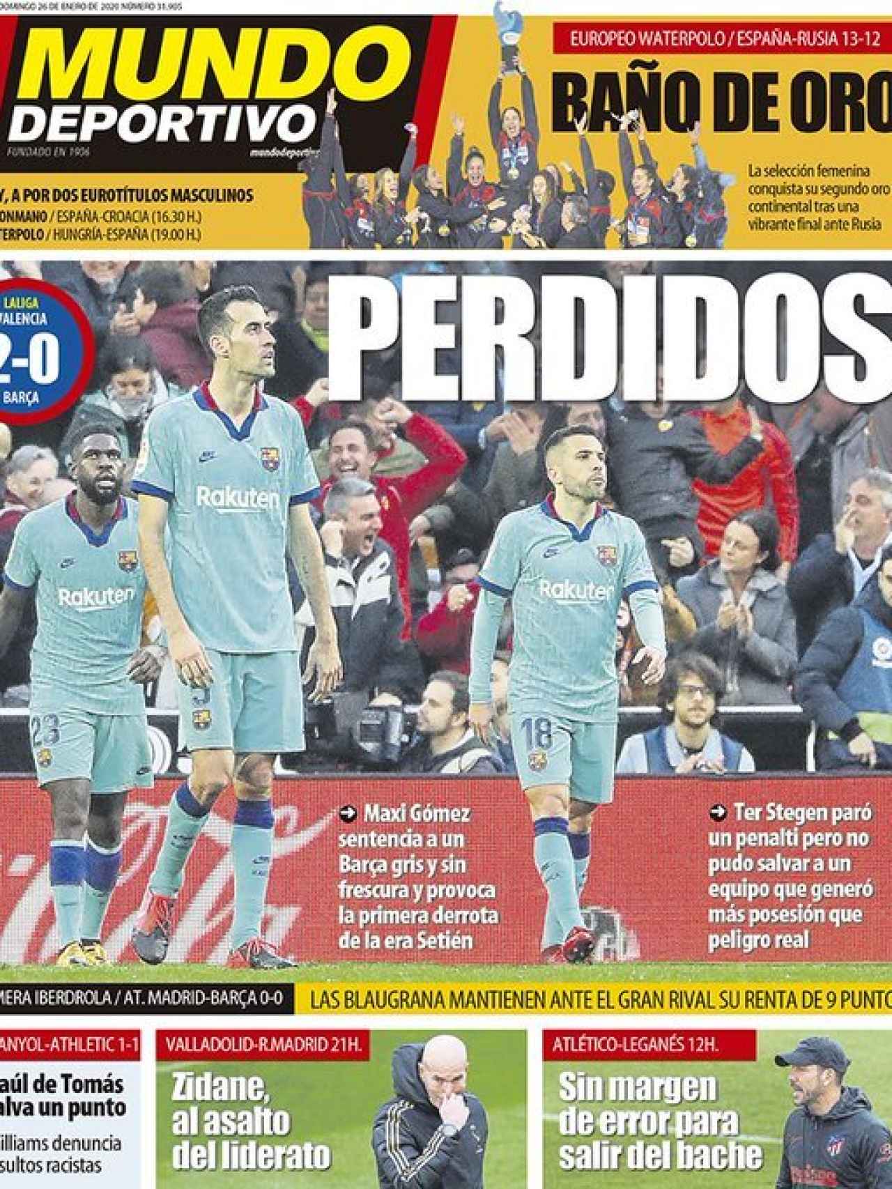 La portada del diario Mundo Deportivo (26/01/2020)