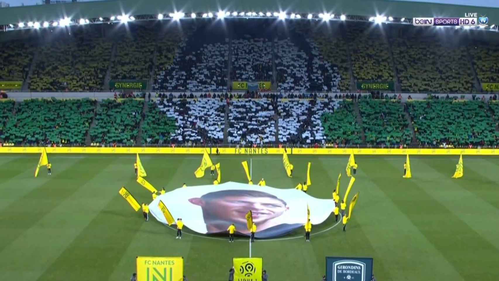 Tifo del Nantes en honor a Emiliano Sala