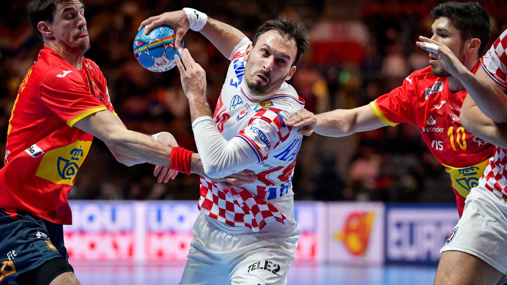 Karacic, en la final del Europeo de balonmano entre Croacia y España