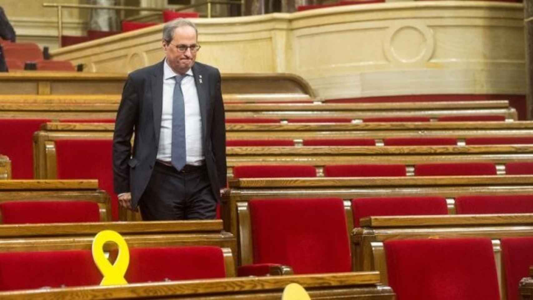 Quim Torra. en el Parlament de Cataluña.