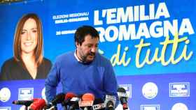 Mateo Salvini durante la jornada electoral en Emilia-Romaña.
