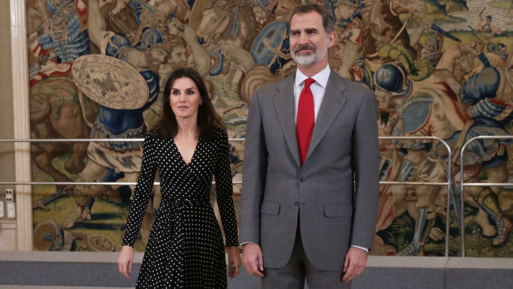 Los reyes Letizia y Felipe, en la recepción de la Selección Española de Balonmano.
