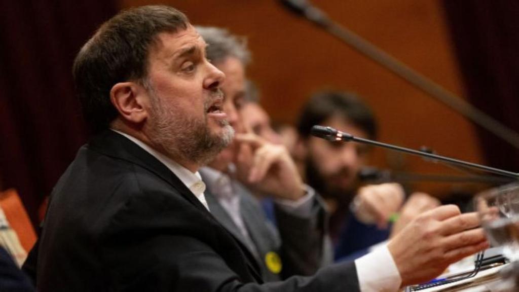 Oriol Junqueras en la Comisión de investigación de la aplicación del 155 en el Parlament.
