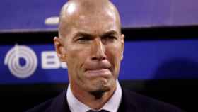Zidane, en La Romareda durante los octavos de final de la Copa del Rey