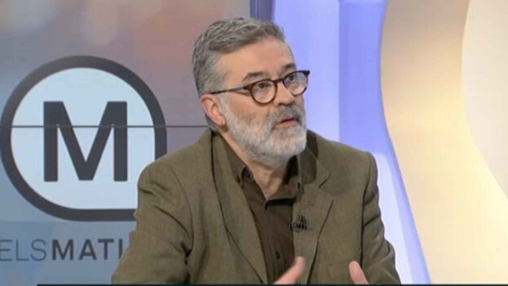 El diputado de la CUP en el Parlament, Carles Riera, en TV3.