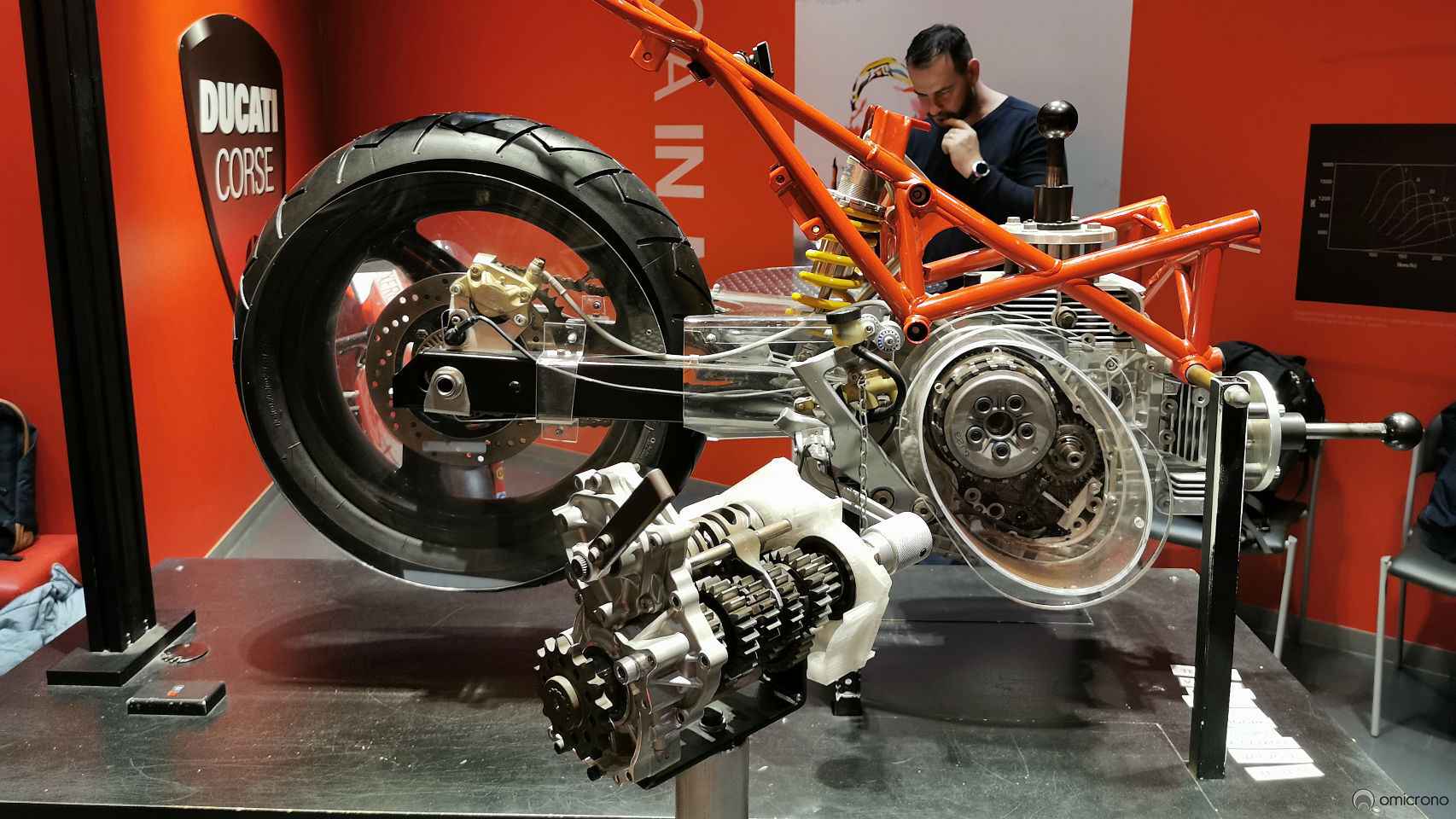 Interior de una moto en la sede de Ducati.