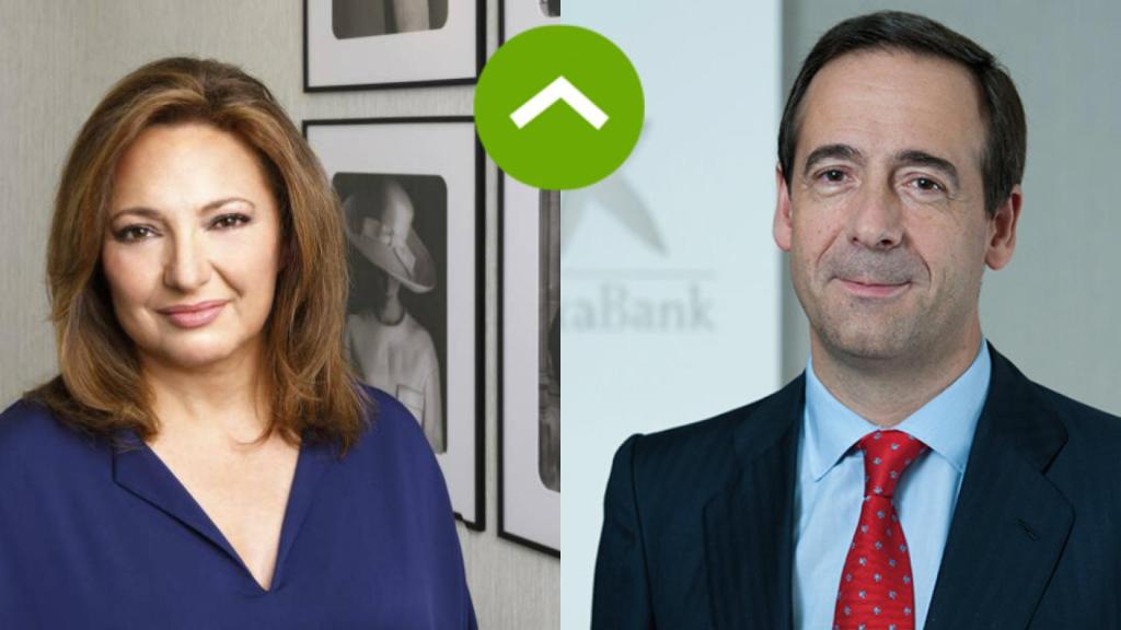 Marta Álvaez, presidenta de El Corte Inglés y Gonzalo Gortázar, CEO de Caixabank.