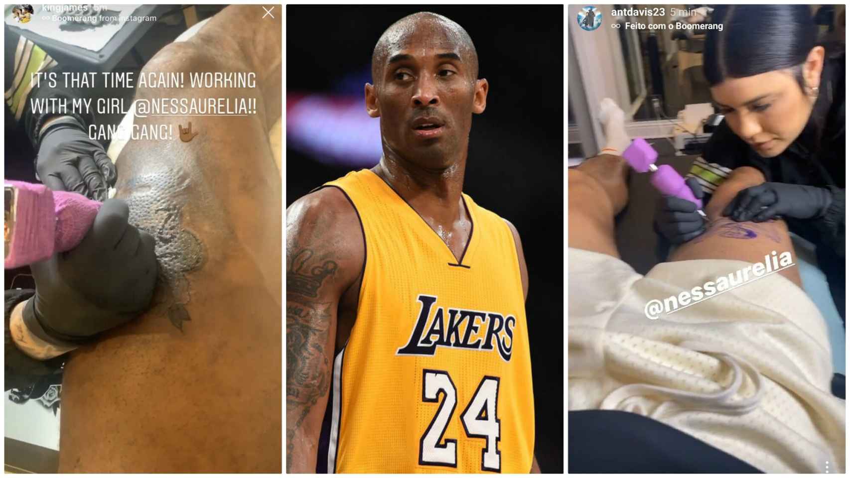 LeBron James y Anthony Davis se tatúan en memoria de Kobe Bryant