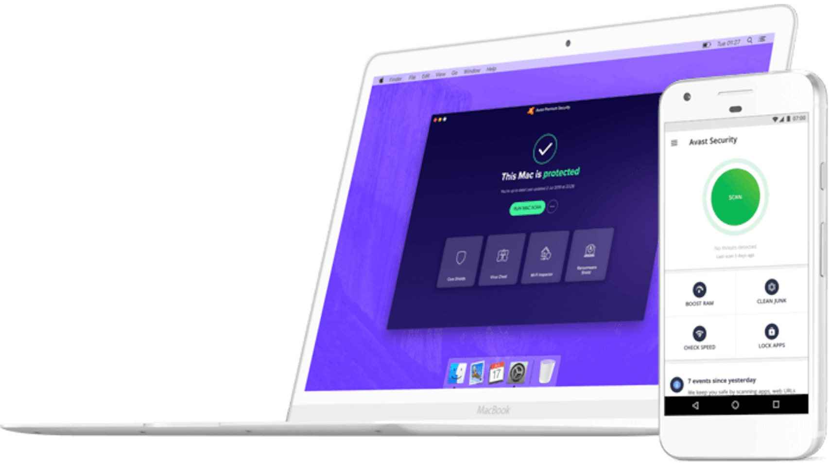 Antivirus Avast en un MacBook y un iPhone