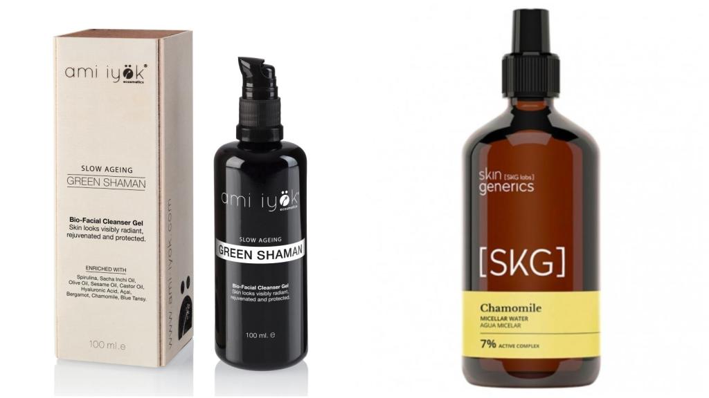 Green shaman de Ami Iyök y agua micelar de Skin Generics.