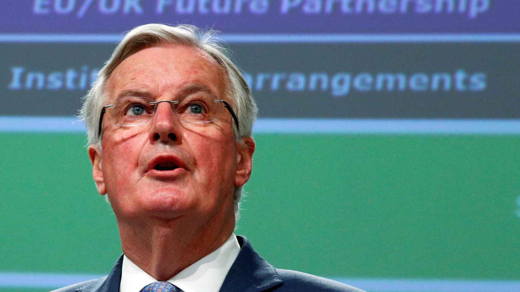 El negociador de la UE para el 'brexit', Michel Barnier, este lunes durante la rueda de prensa