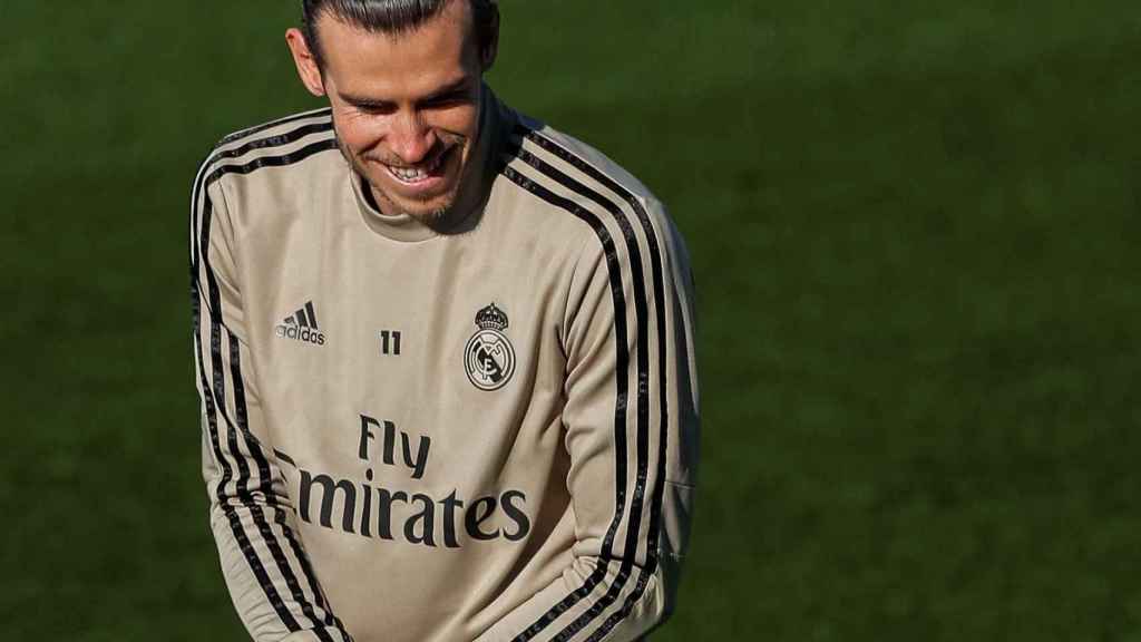 Gareth Bale, durante un entrenamiento del Real Madrid