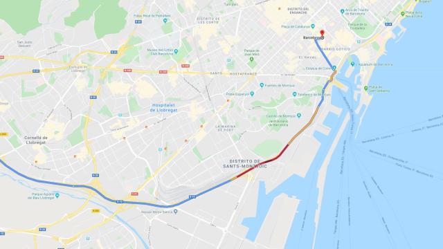 Google Maps mostrando el tráfico en directo