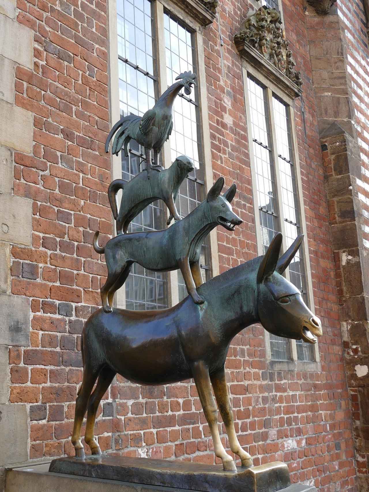 Estatua de los músicos de Bremen.